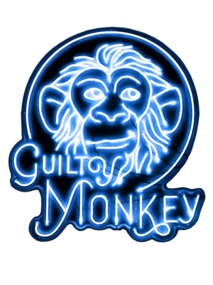 GLAS NEON LED SIGN - GUILTY MONKEY LOGO